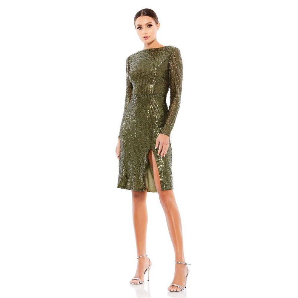 Ieena for Mac Duggal 26467 Long Sleeve Cocktail Dress